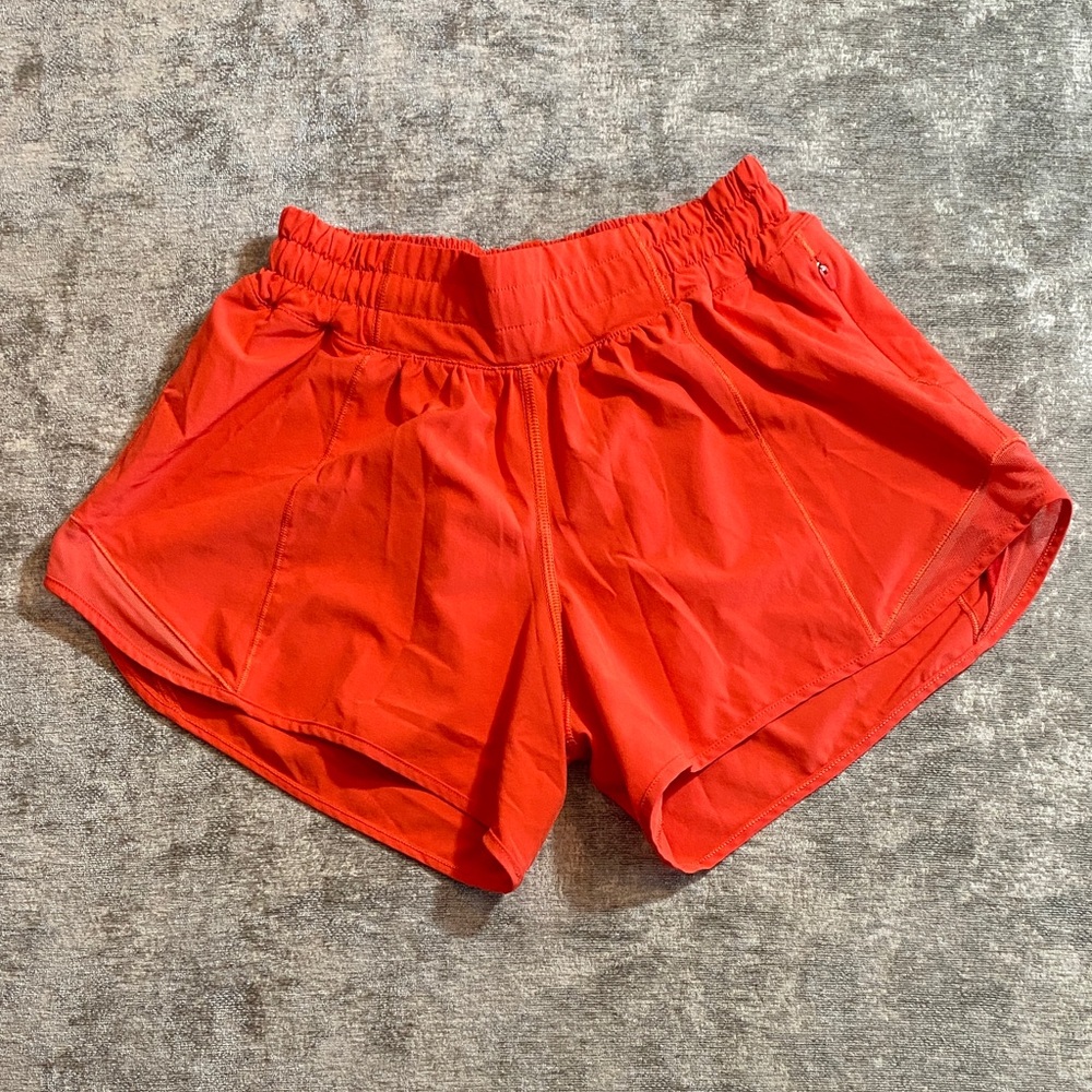 lululemon size 4 Vibrant Orange Red Athletic Shorts {1085}